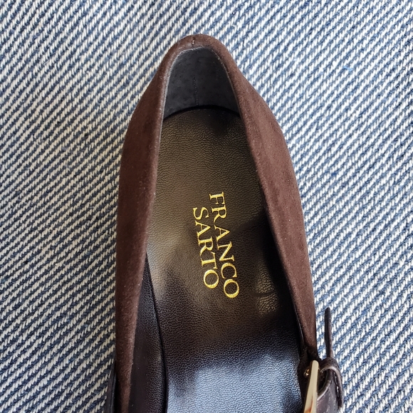 Franco Sarto - Rich Brown Suede Buckle Pumps - 8.5B - BNIB - Picture 7 of 10